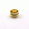Ring Size - 9 Brass Spinner Ring F - BSPR997 18K Gold Plated Brass Fidget Rings Chunky Wide Band & Wire Spinner Ring